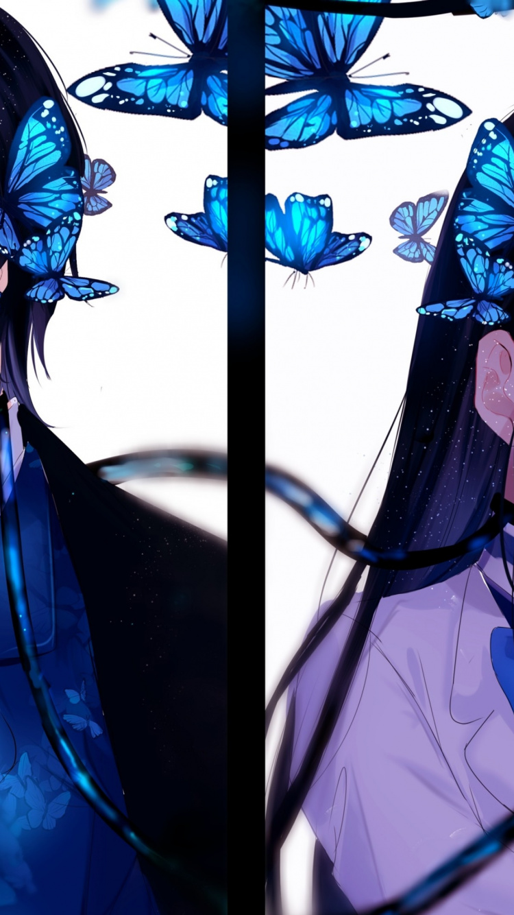 Anime, Anime-Paar, Cartoon, Frisur, Oberbekleidung. Wallpaper in 750x1334 Resolution