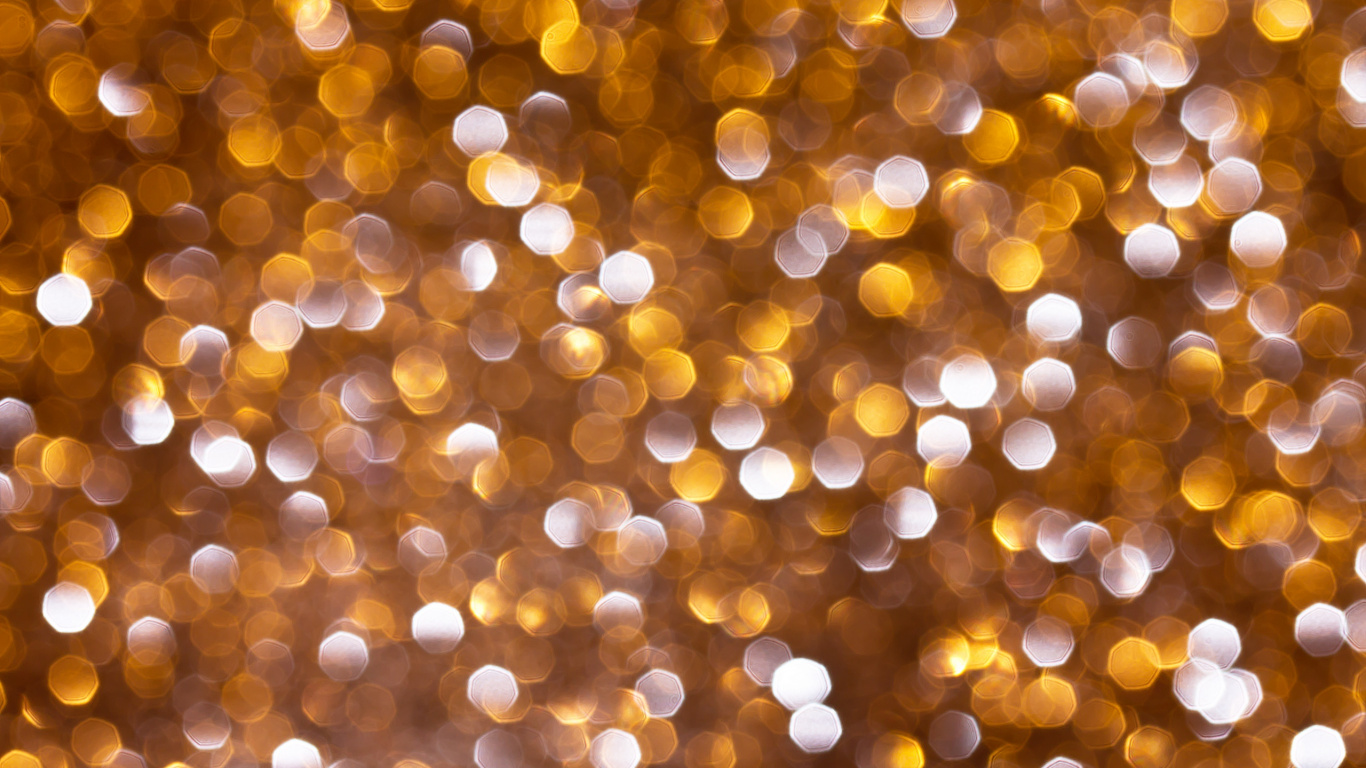 Yellow and White Bokeh Lights. Wallpaper in 1366x768 Resolution