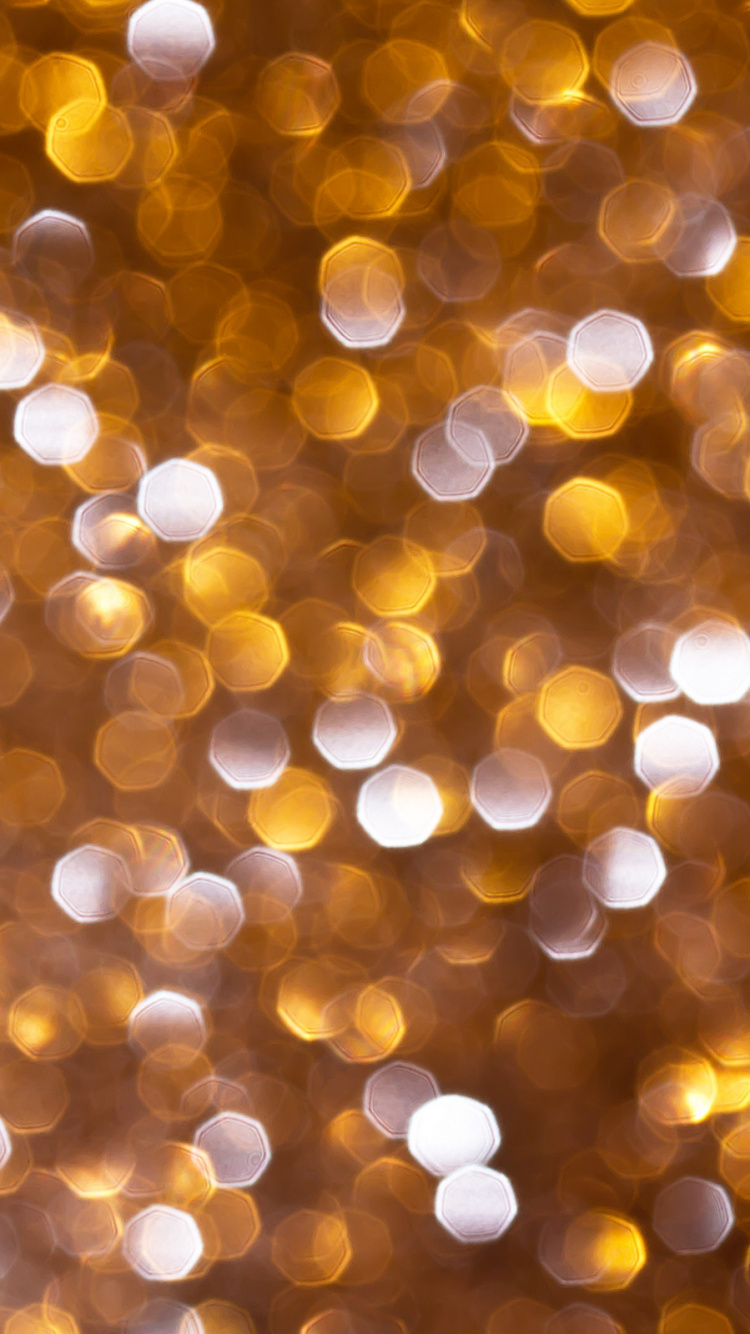 Yellow and White Bokeh Lights. Wallpaper in 750x1334 Resolution