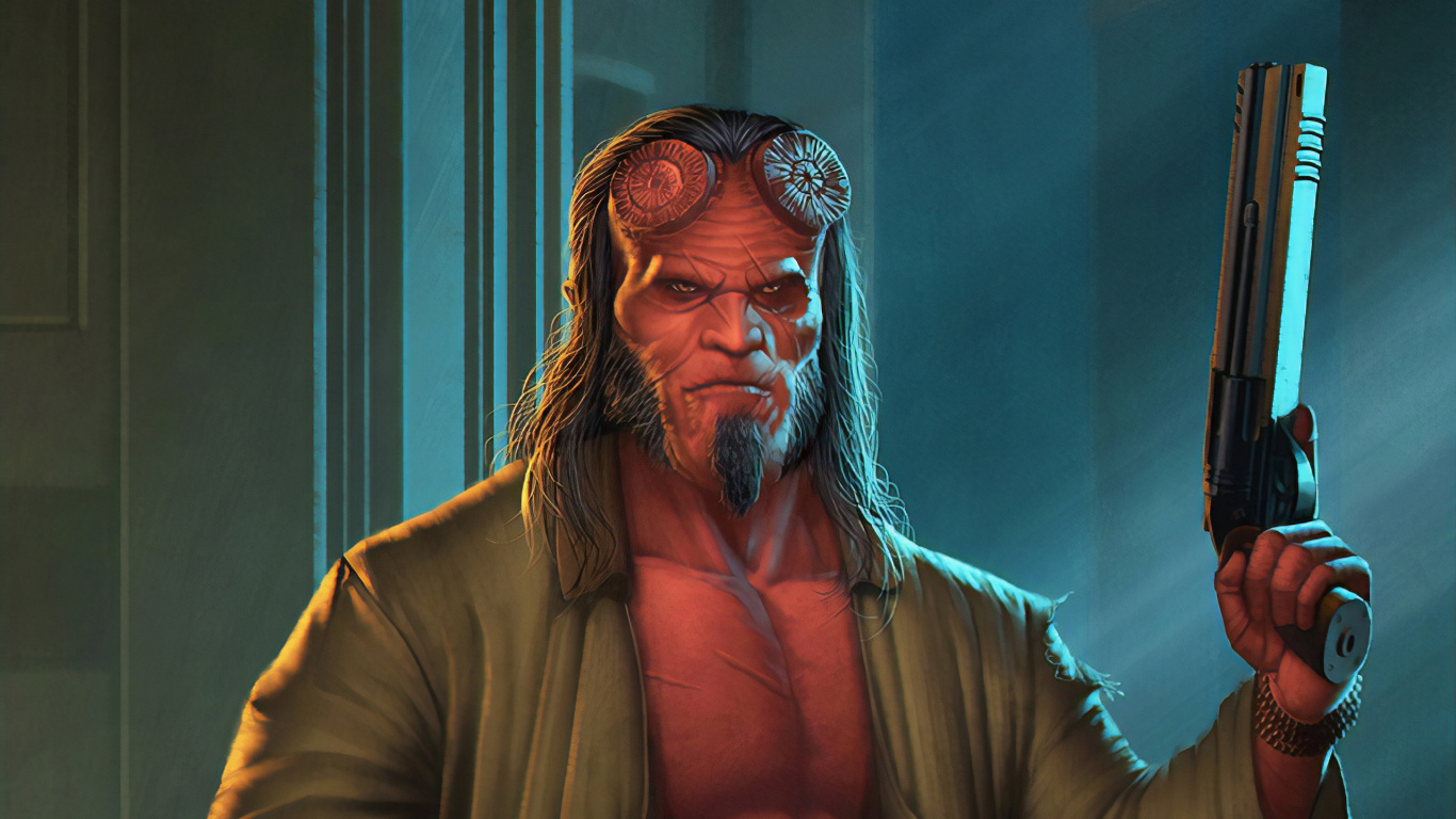 地狱男爵, 漫画书, 艺术, 脸上的毛发, 胡子 壁纸 1366x768 允许