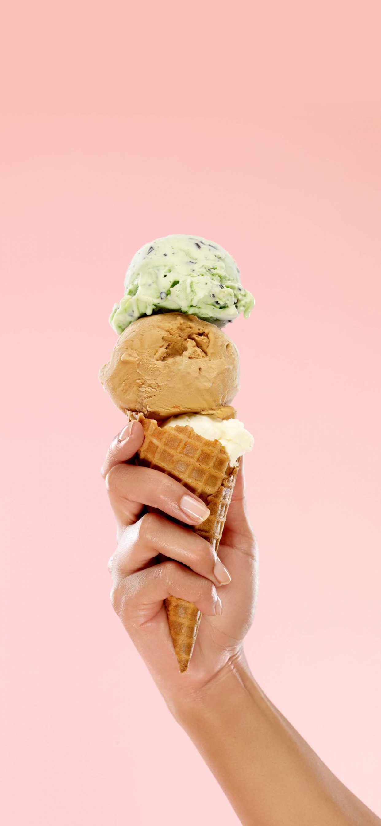 LG, LG G8 ThinQ, Ice Cream Cone, Food, Sweetness. Wallpaper in 1242x2688 Resolution
