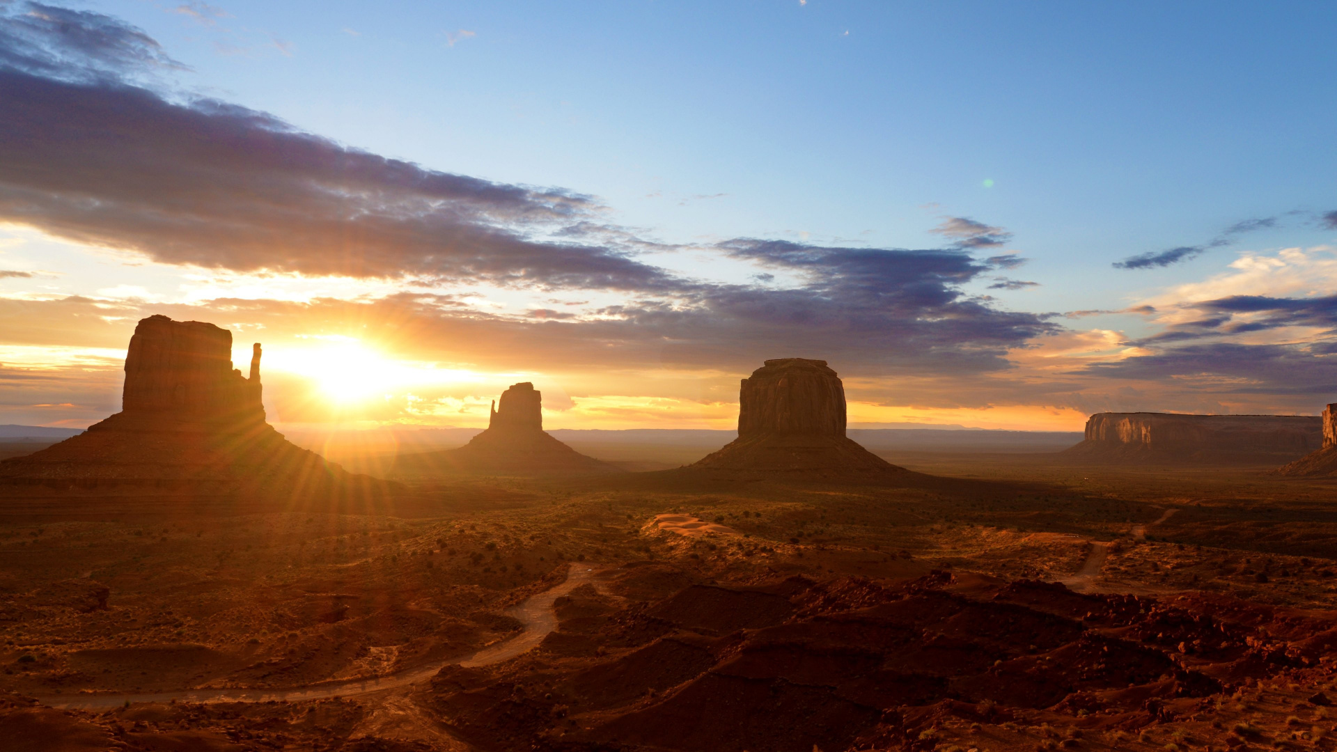 Tagsüber Braune Felsformation Unter Blauem Himmel. Wallpaper in 1920x1080 Resolution