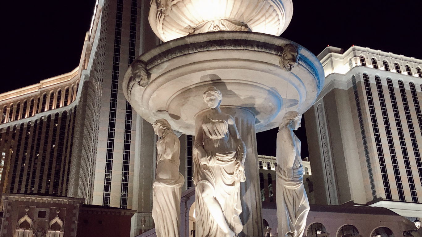 Las Vegas, Usa, The Venetian, The Venetian Las Vegas, Water. Wallpaper in 1366x768 Resolution