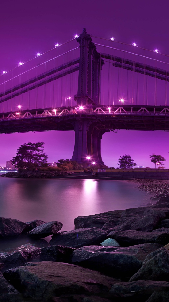 Puente Golden Gate Durante la Noche. Wallpaper in 720x1280 Resolution