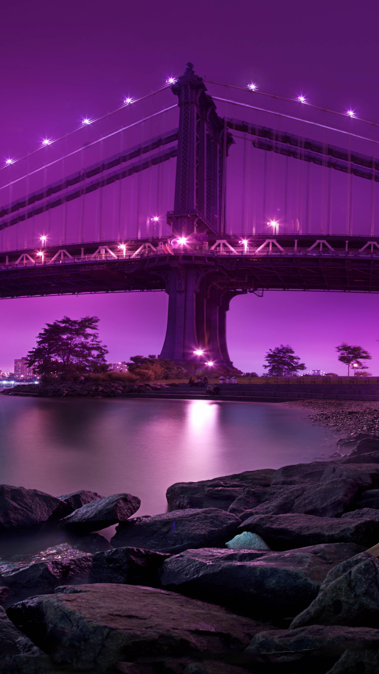 Golden Gate Bridge Bei Nacht Night. Wallpaper in 750x1334 Resolution