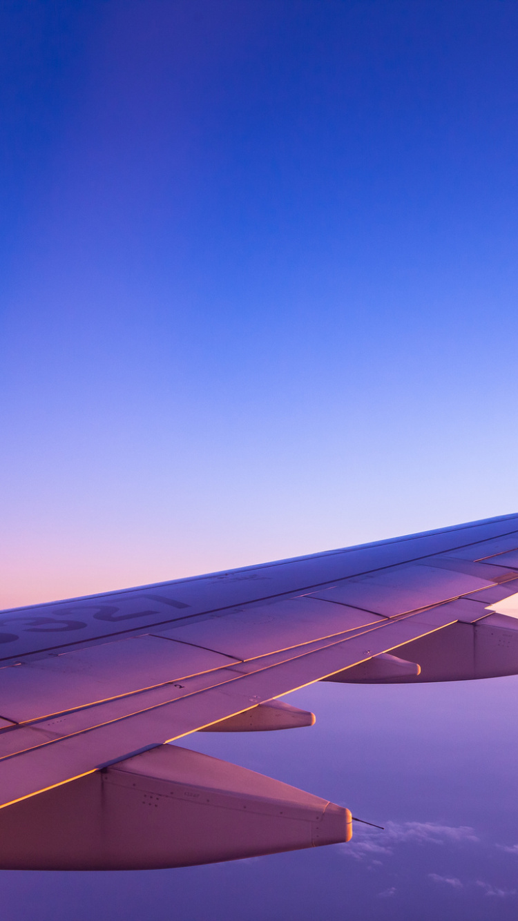 White and Gray Airplane Wing During Daytime. Wallpaper in 750x1334 Resolution