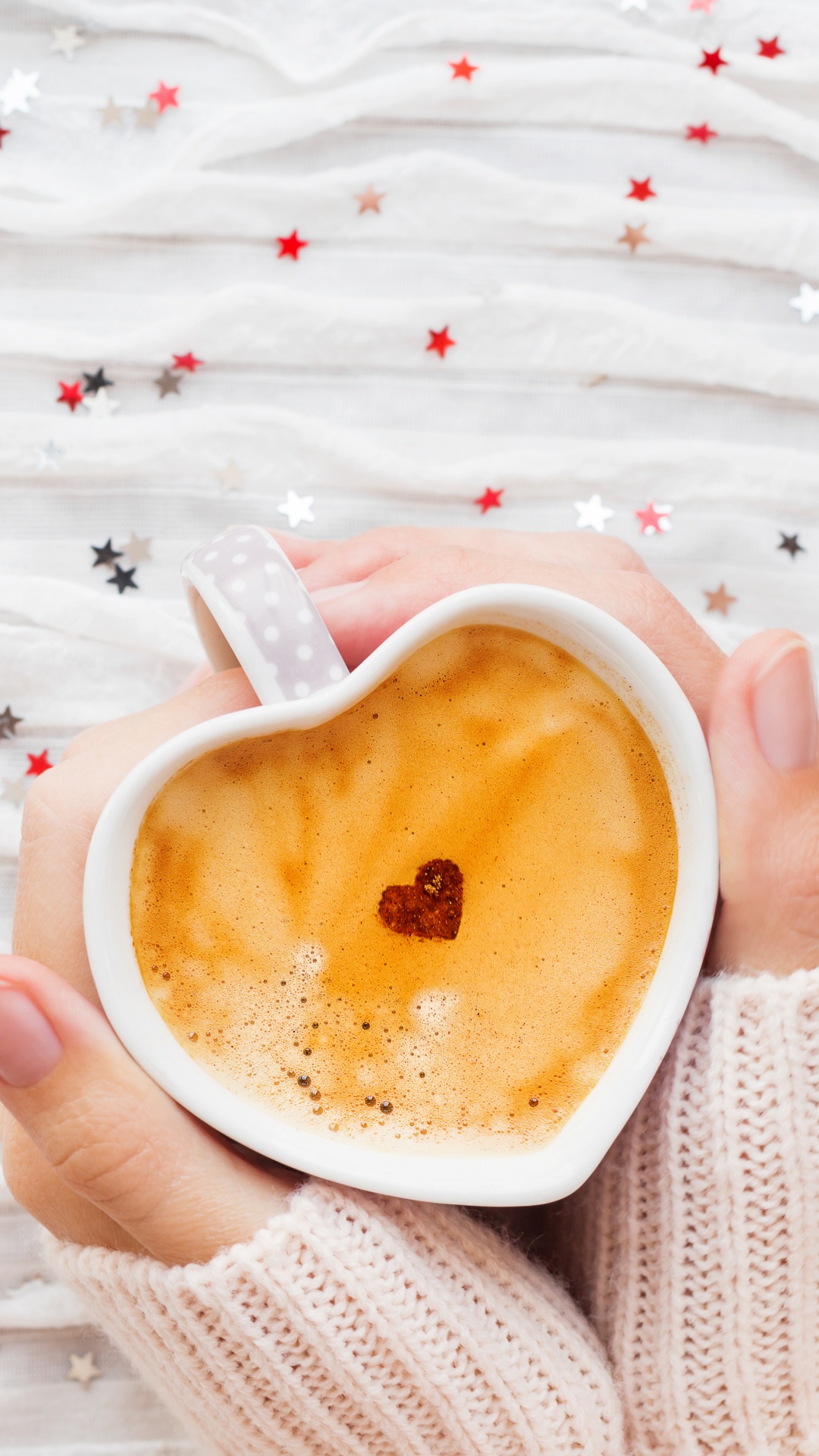 Coffee, Coffee Cup, Food, Heart, Dish. Wallpaper in 1080x1920 Resolution