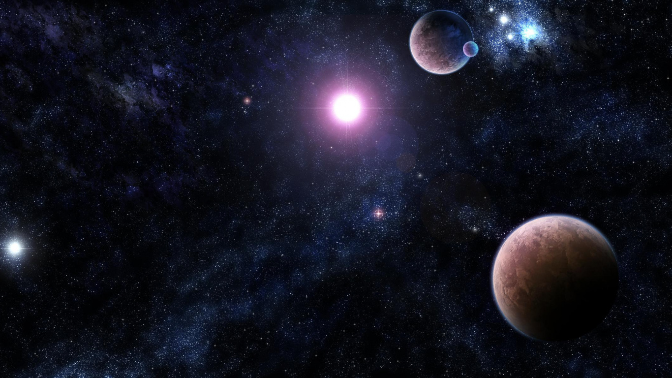 Estrellas en el Cielo Durante la Noche.. Wallpaper in 1366x768 Resolution