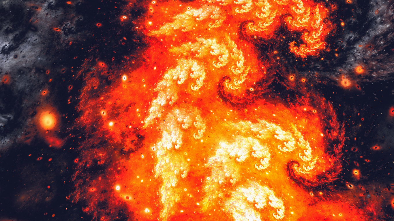 Orange and Black Galaxy Illustration. Wallpaper in 1366x768 Resolution