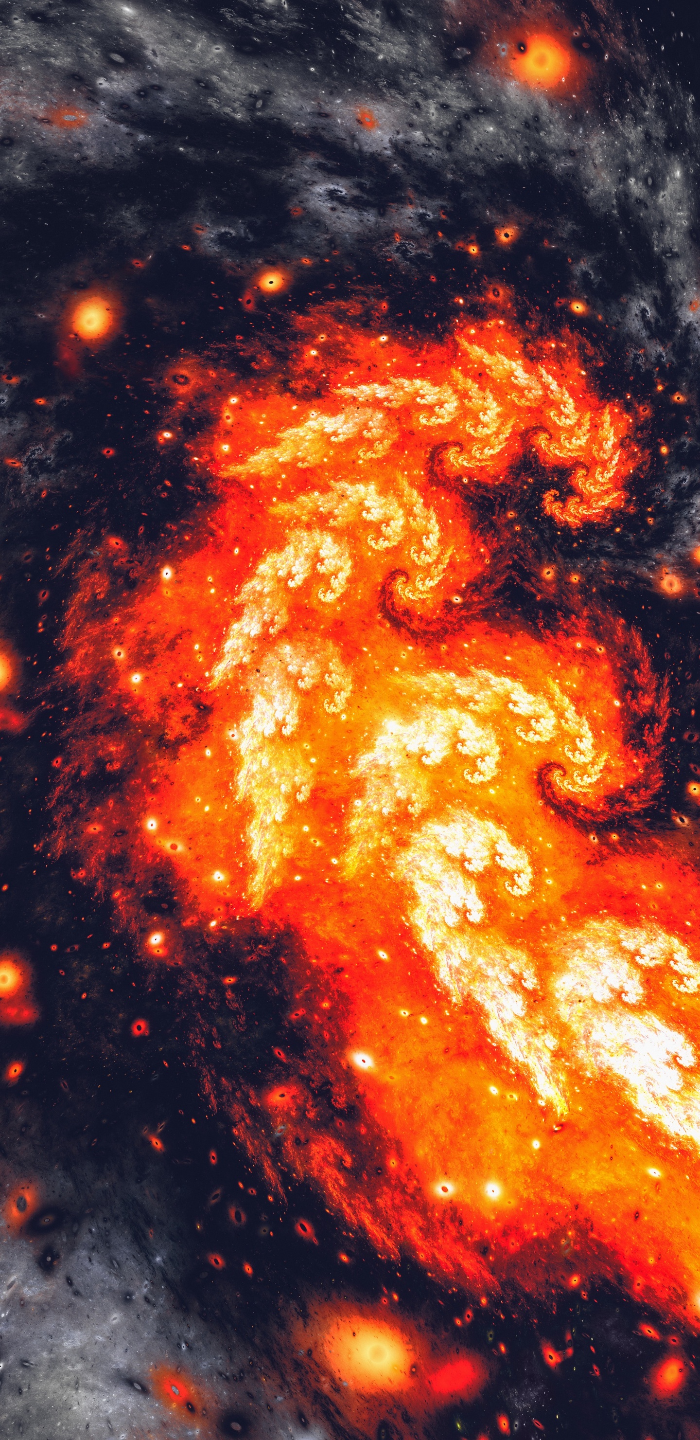 天文学对象, 空间, 热, 爆炸, 橙色 壁纸 1440x2960 允许