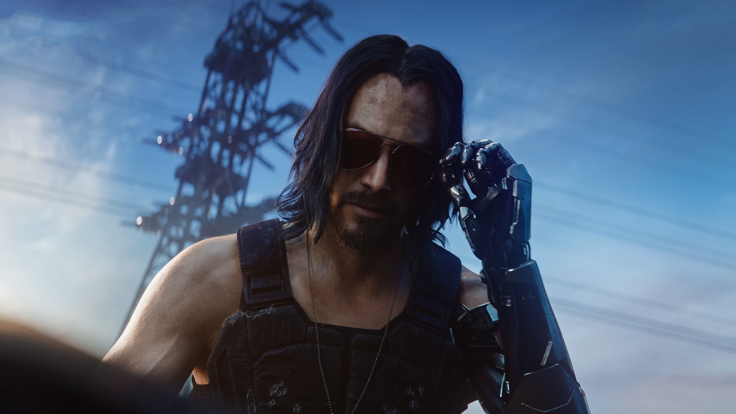 Keanu Reeves, Cyberpunk 2077, Cool, Brillen, Games. Wallpaper in 2560x1440 Resolution