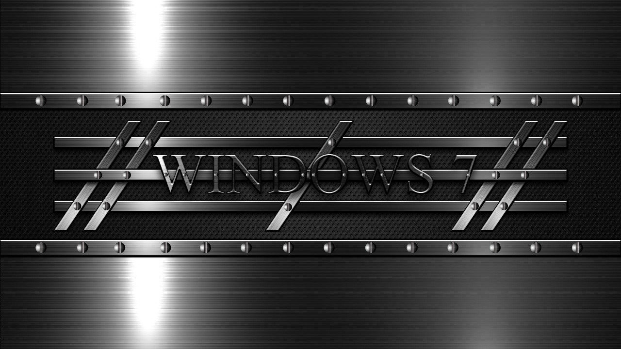 Windows 7, Metall, Schwarz Und Weiß, Text, Monochrome-Modus. Wallpaper in 1280x720 Resolution