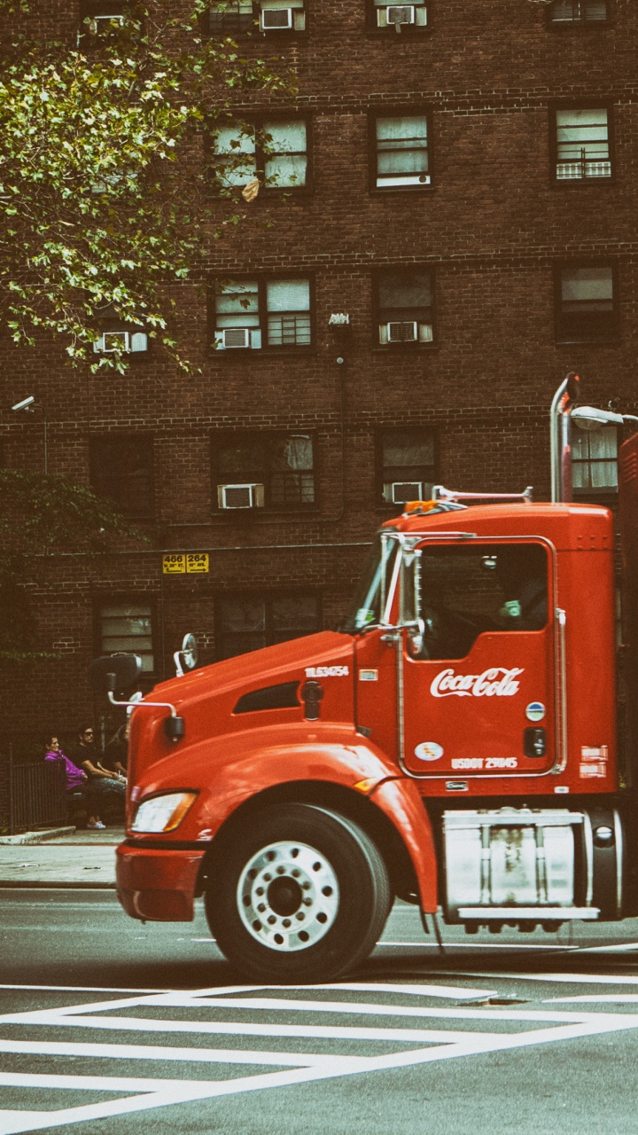 Red Coca Cola Truck on Road During Daytime. Wallpaper in 720x1280 Resolution