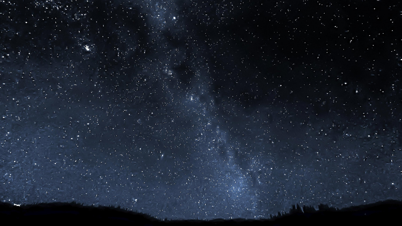 Starry Night Over The Mountain. Wallpaper in 1366x768 Resolution