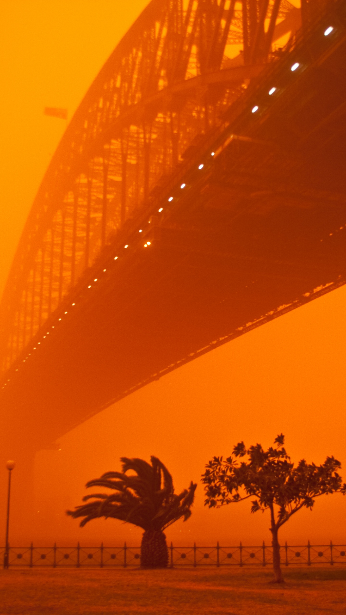 2009 Australischer Staubsturm, Sydney, Sandsturm, Sturm, Orange. Wallpaper in 1440x2560 Resolution