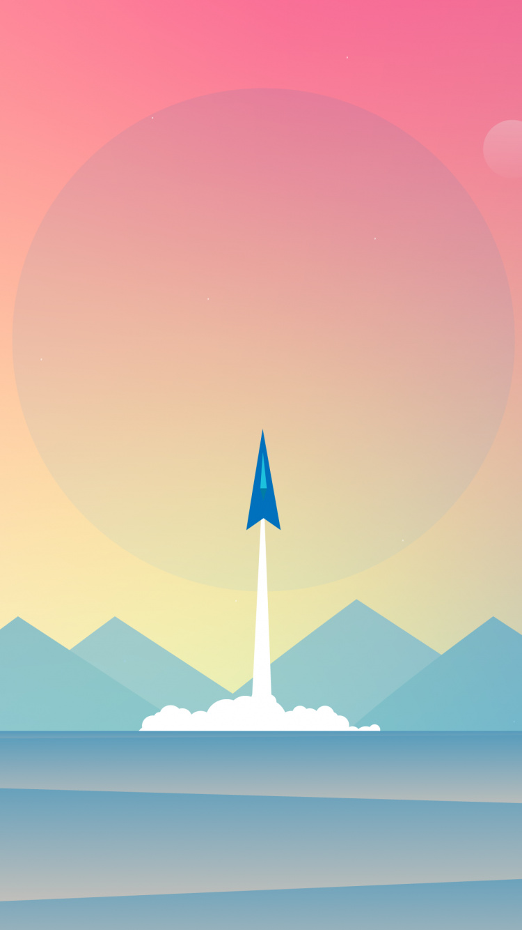Fusée, Atmosphère, la Pureté de la Couleur, Horizon, Pink. Wallpaper in 750x1334 Resolution