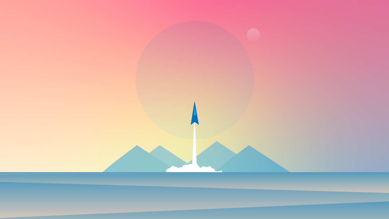 Rocket, Atmosphere, Landscape, Colorfulness, Horizon. Wallpaper in 1280x720 Resolution