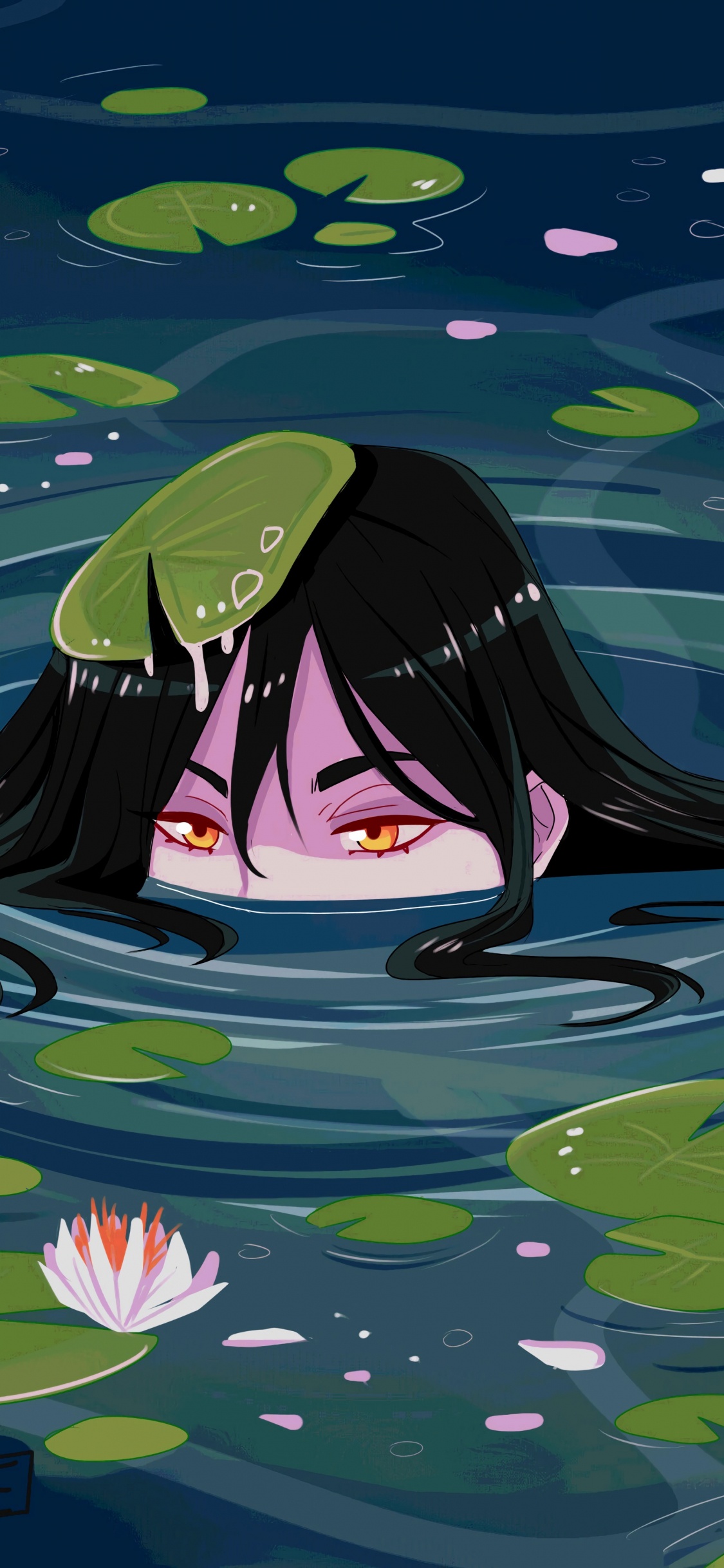 池塘, 水百合, 莲家庭, 艺术, 人体内的水 壁纸 1125x2436 允许