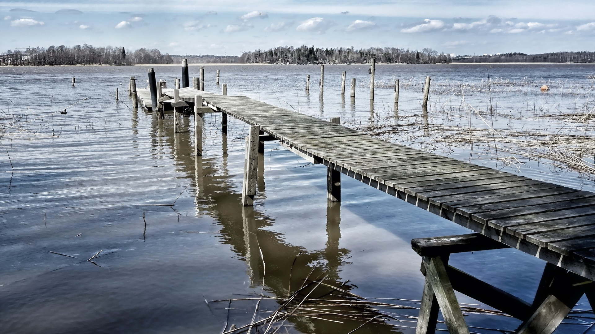 Brown Wooden Dock on Body of Water During Daytime. Wallpaper in 1920x1080 Resolution