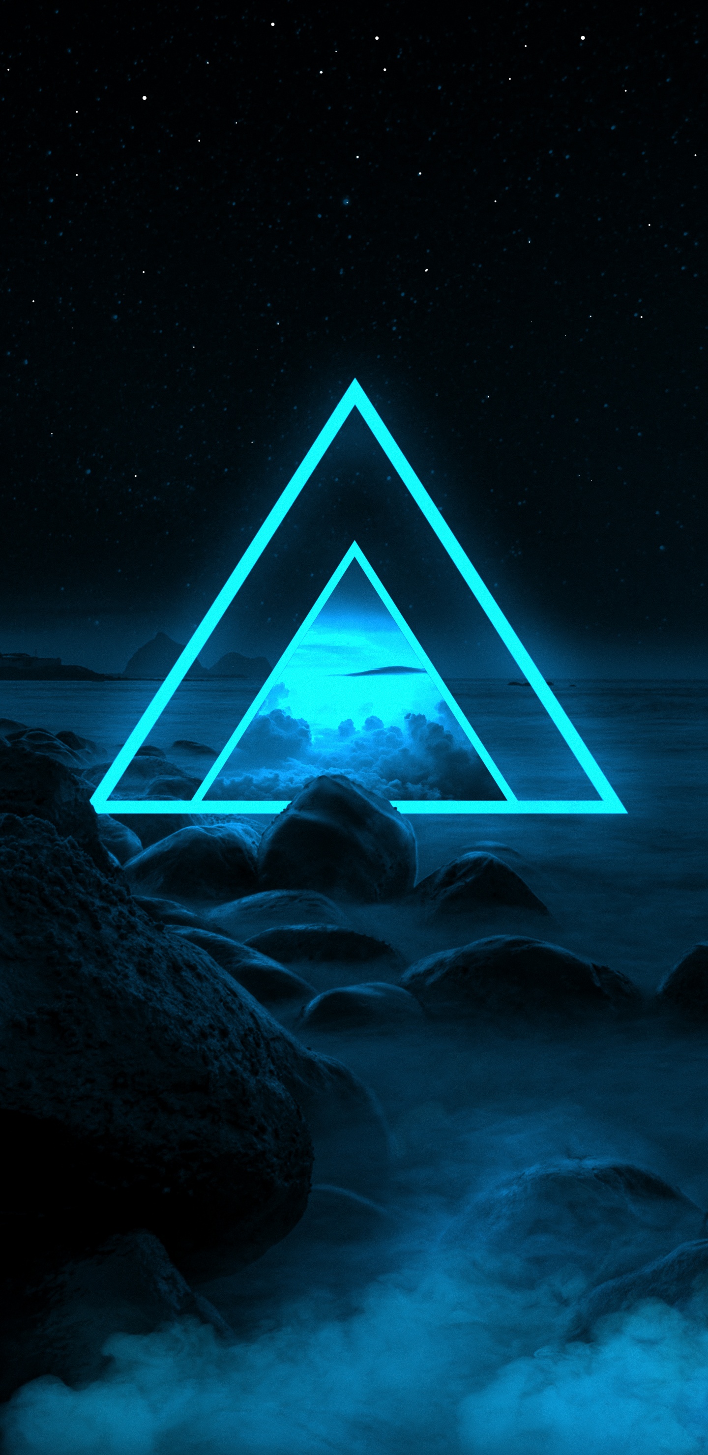 Ios, Agua, Naturaleza, Azure, Triangulo. Wallpaper in 1440x2960 Resolution