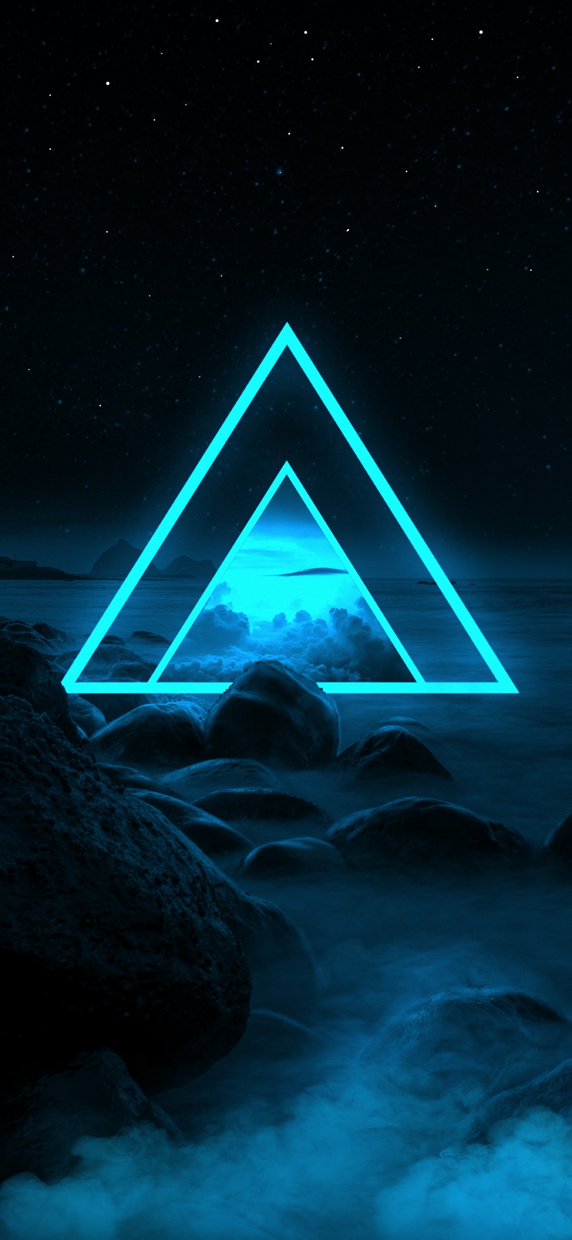 IOS, Eau, Nature, Azure, Triangle. Wallpaper in 1125x2436 Resolution