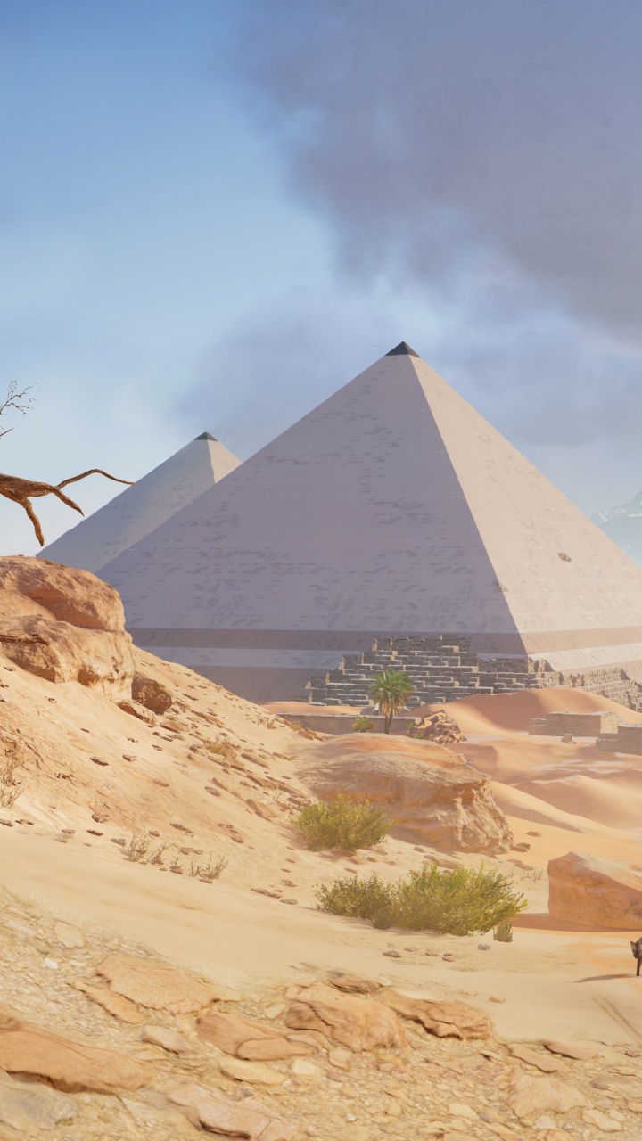 Pyramide Blanche Sur Sable Brun Sous Ciel Bleu Pendant la Journée. Wallpaper in 720x1280 Resolution