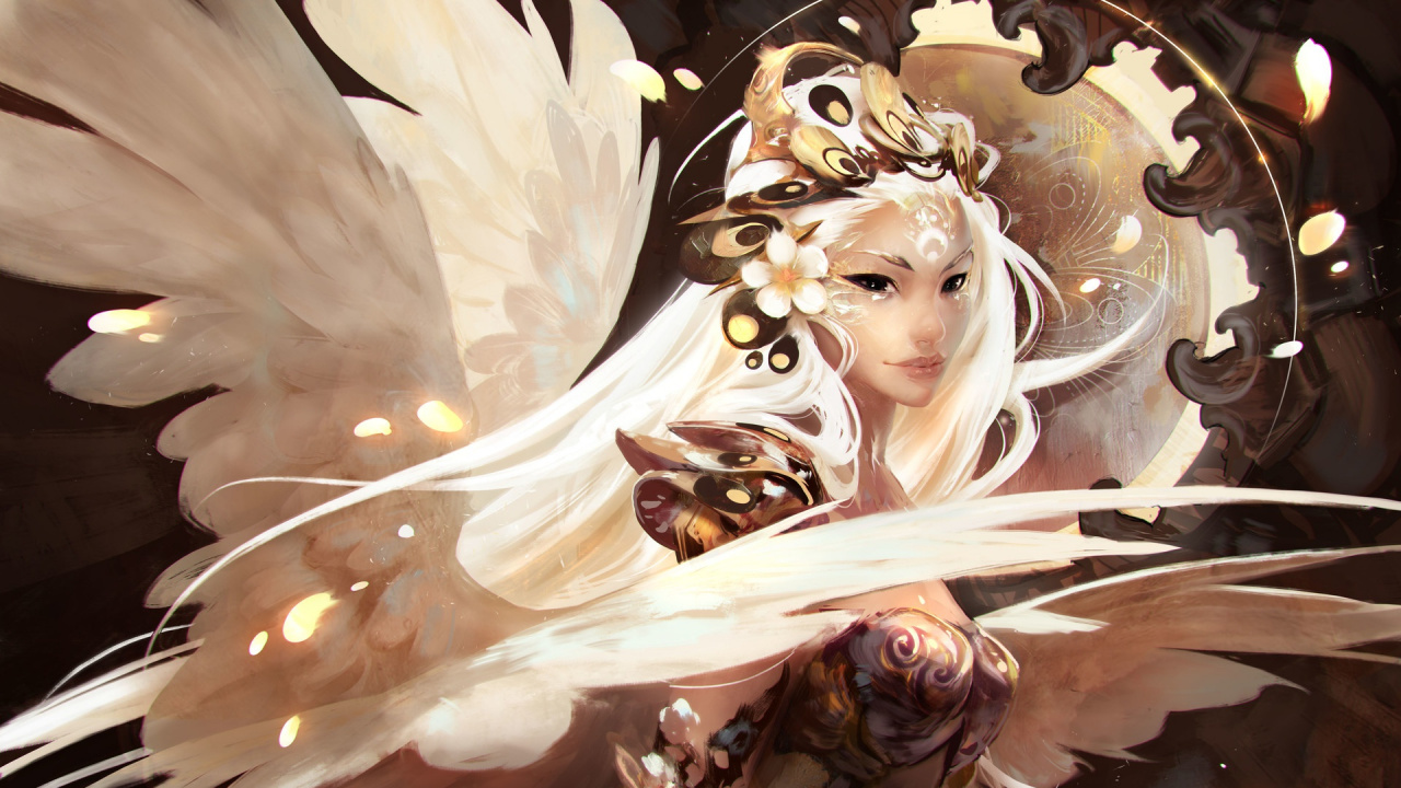 White and Gold Angel Painting. Wallpaper in 1280x720 Resolution