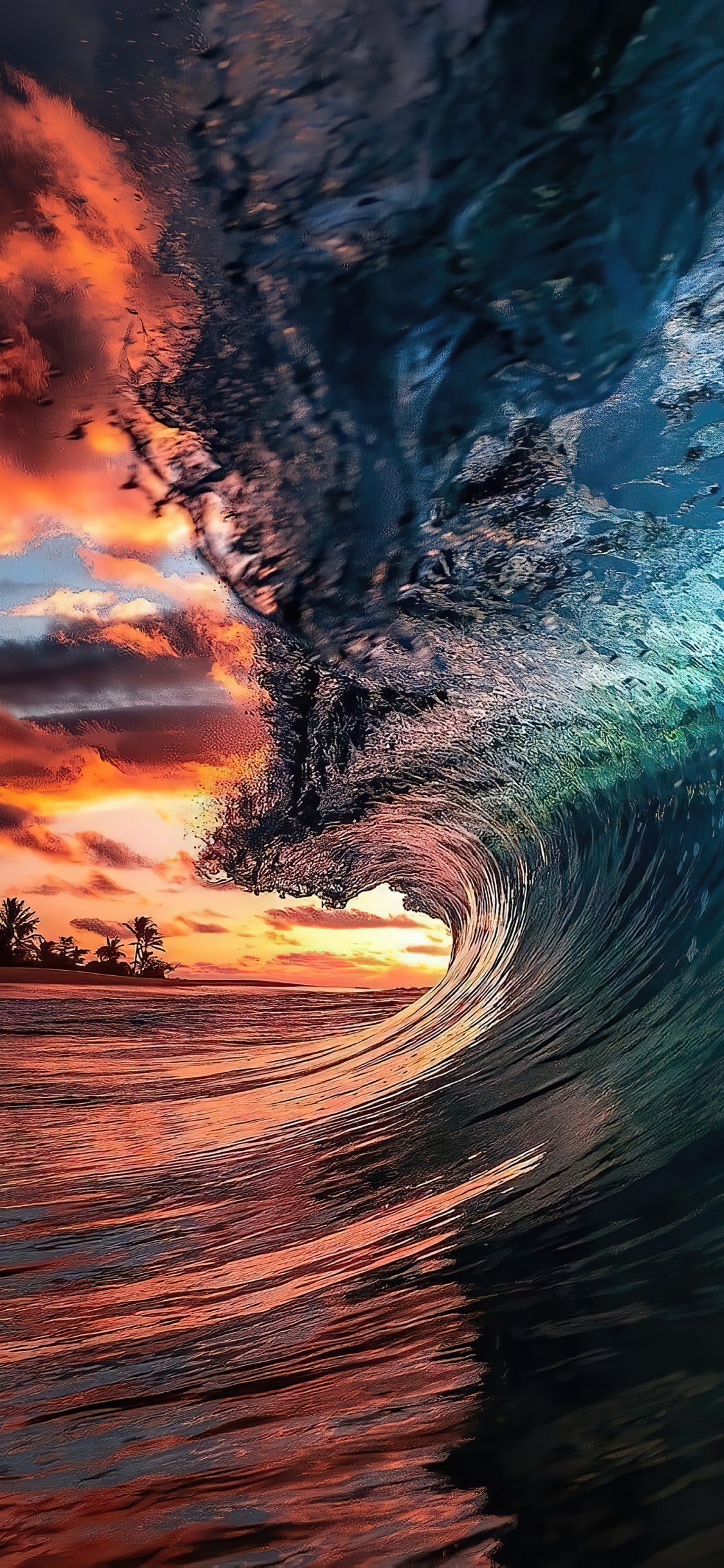 Ambiente, Agua, Afterglow, Paisaje Natural, Cuerpo de Agua. Wallpaper in 1125x2436 Resolution