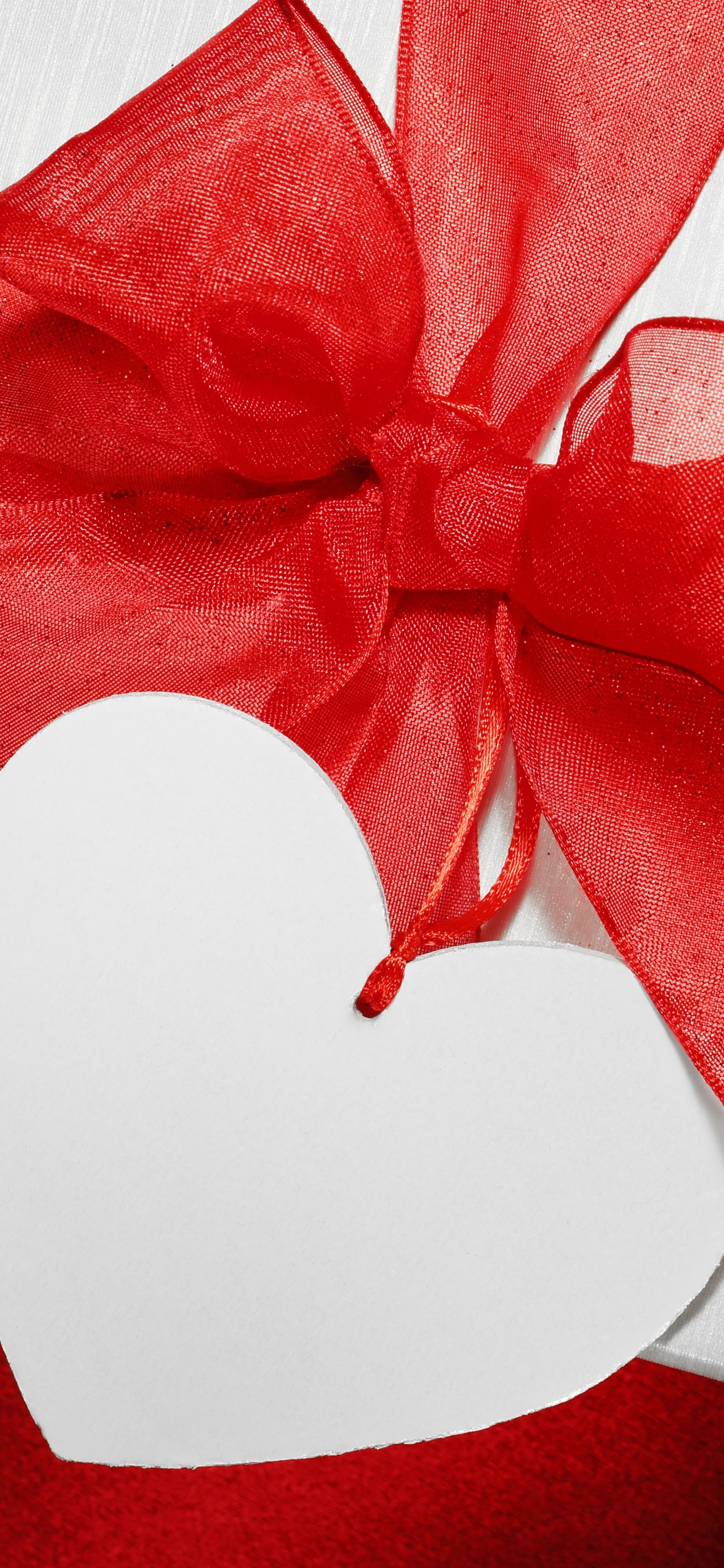 Amour, Cœur, le Jour de Valentines, Red, Ruban. Wallpaper in 1242x2688 Resolution