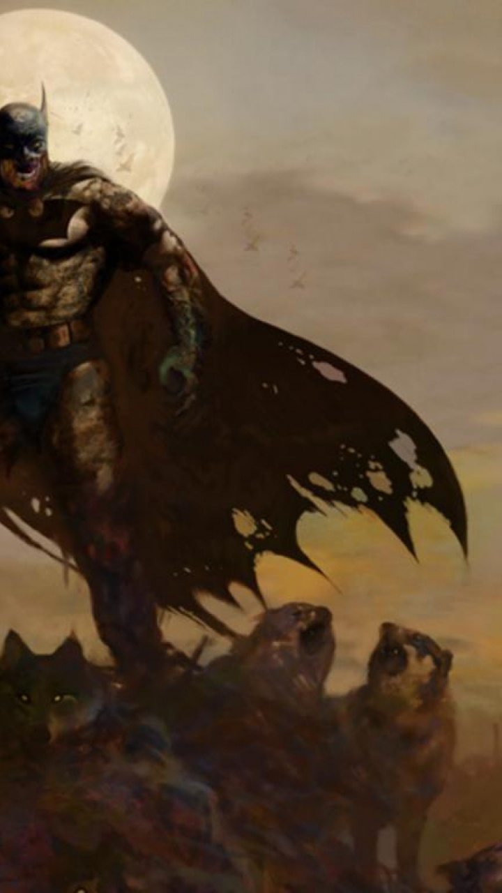 Mann Reitet Pferdestatue Bei Vollmond. Wallpaper in 720x1280 Resolution