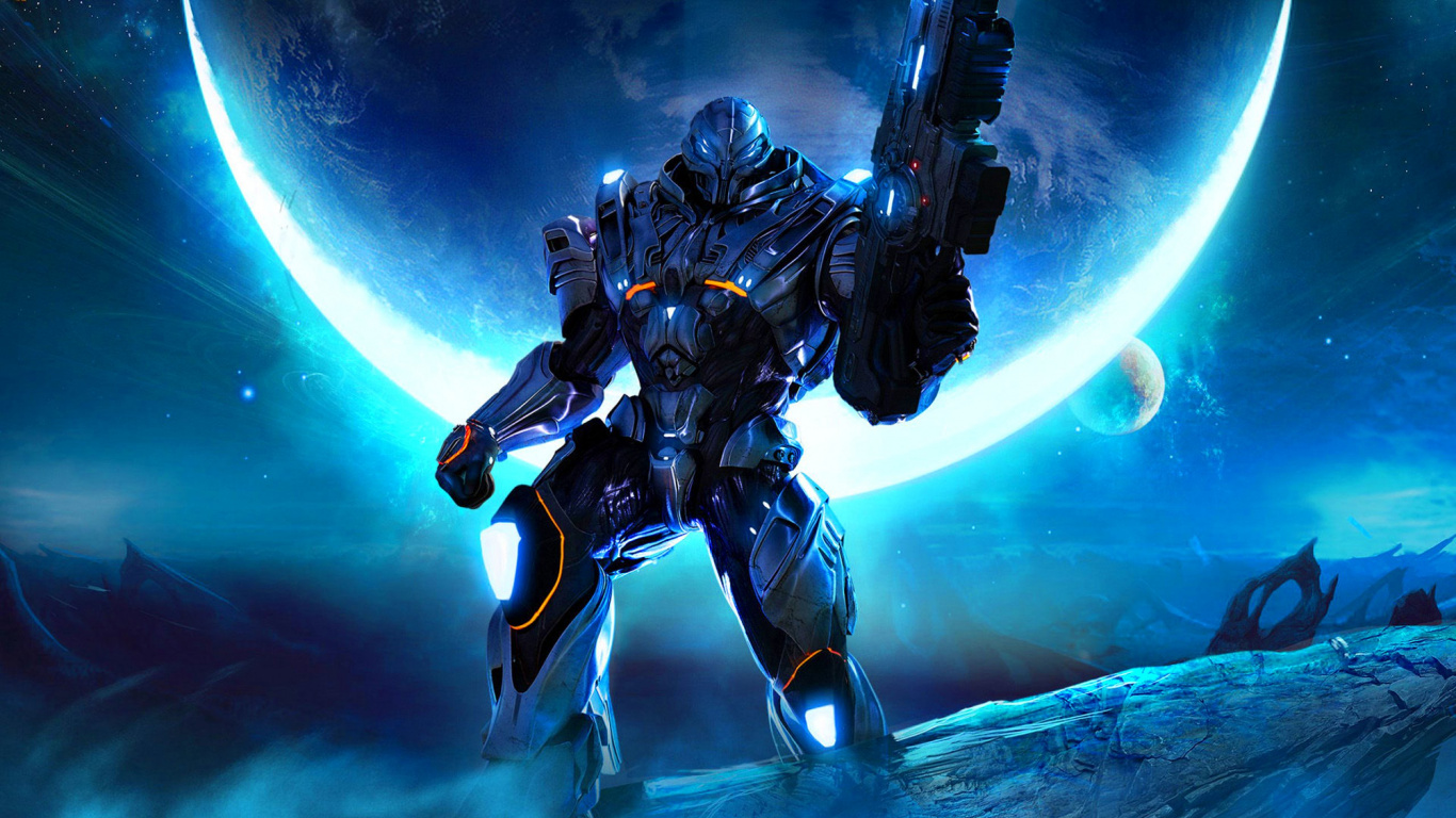 Mecha, Space, pc Game, Power Armor Video Games, Extreme Sport. Wallpaper in 1366x768 Resolution