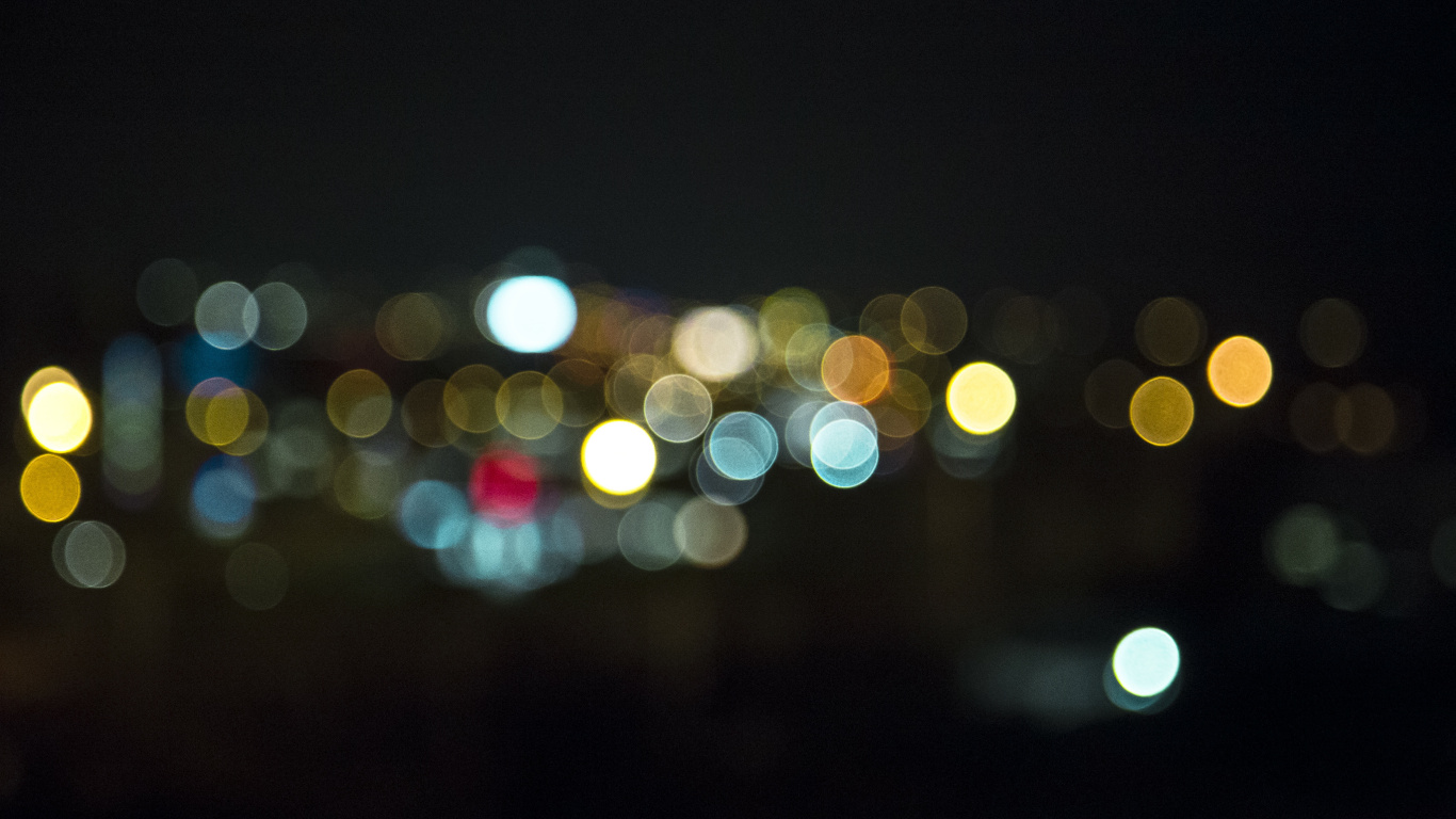 Yellow and Red Bokeh Lights. Wallpaper in 1366x768 Resolution