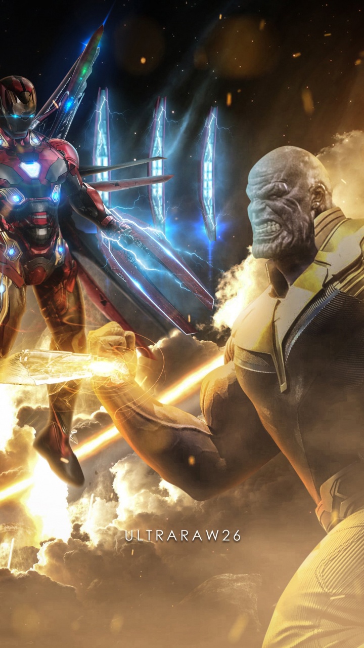 Thanos, 美国队长, 超级英雄, 艺术, 空间 壁纸 720x1280 允许