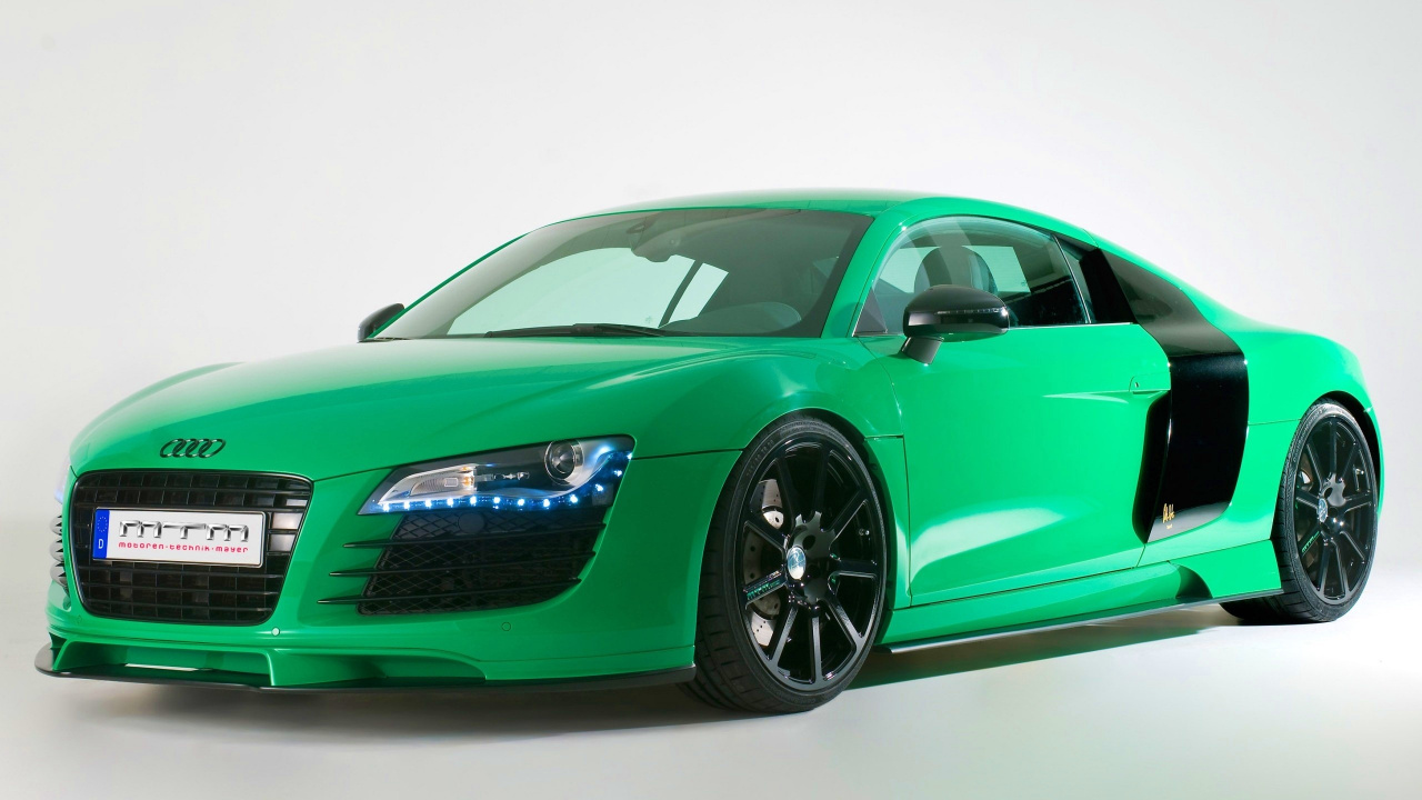 Verde Audi r 8 Cupé. Wallpaper in 1280x720 Resolution