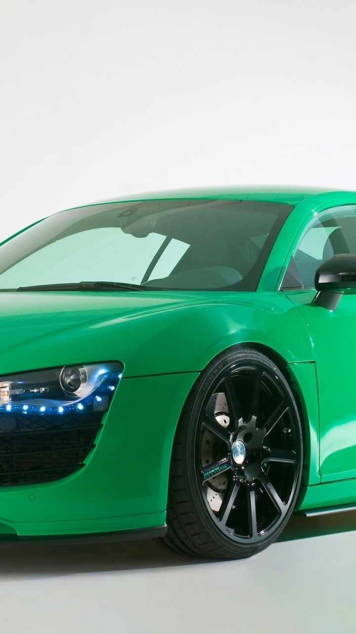 Green Audi r 8 Coupe. Wallpaper in 720x1280 Resolution