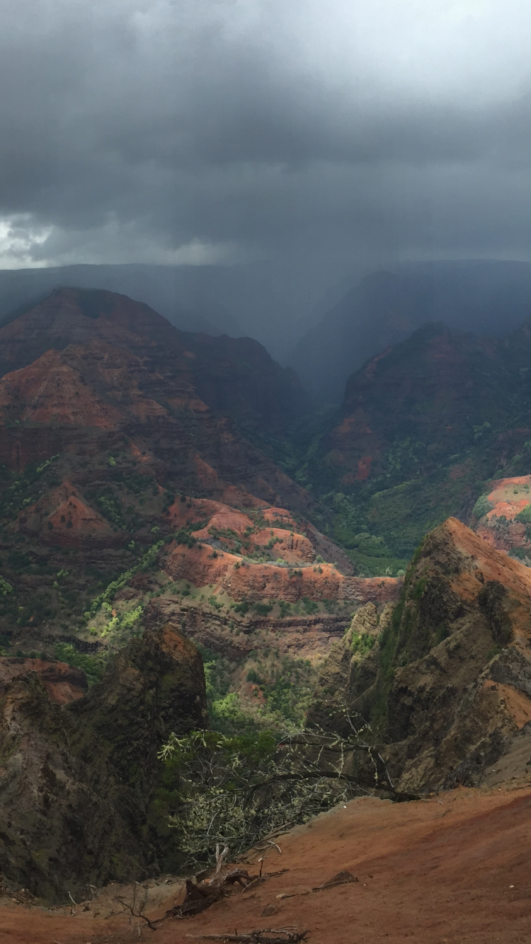 Brown and Green Mountains Under Cloudy Sky During Daytime. Wallpaper in 750x1334 Resolution