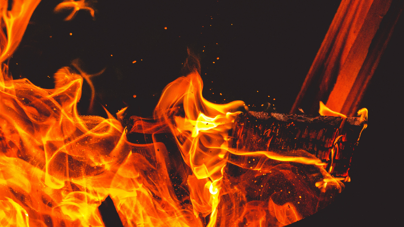 Orange and Yellow Flame Illustration. Wallpaper in 1366x768 Resolution