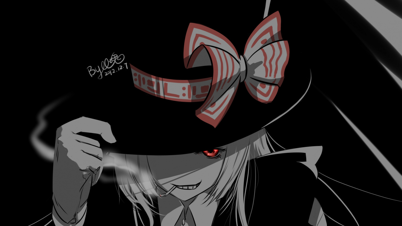 Schwarze Und Rote Monsterillustration. Wallpaper in 1366x768 Resolution