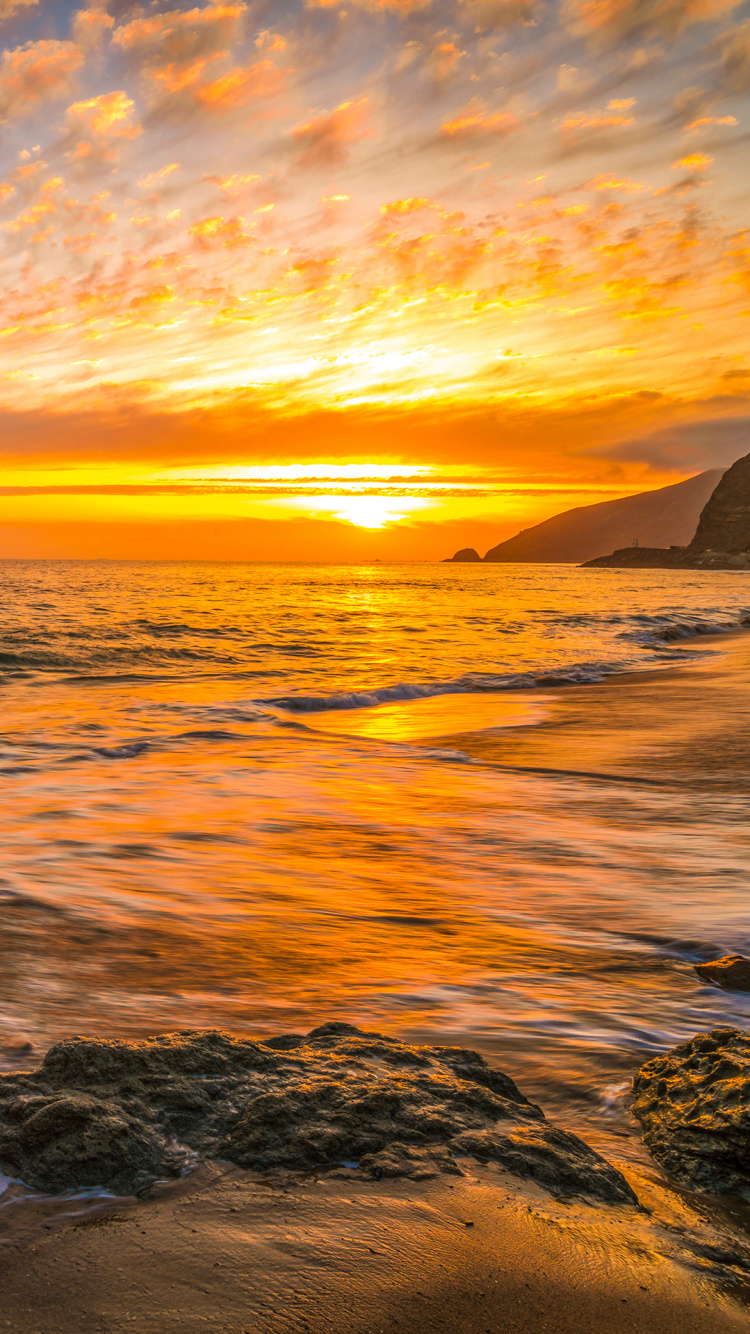 Puesta, Mar, Agua, Ambiente, Los Recursos de Agua. Wallpaper in 750x1334 Resolution