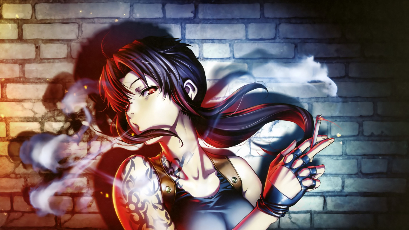 Woman in Red Hair Anime Character. Wallpaper in 1366x768 Resolution