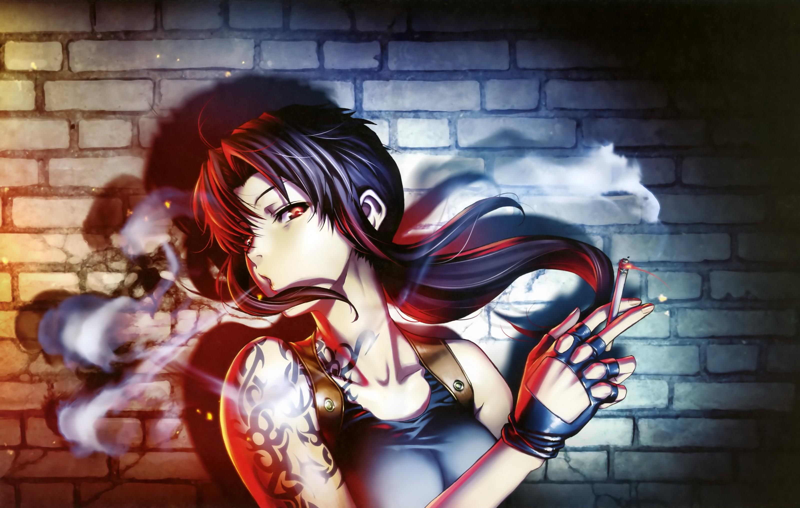 Red haired female anime character Mecha Girl Red Warrior Katana 4K HD  wallpaper  Wallpaperbetter