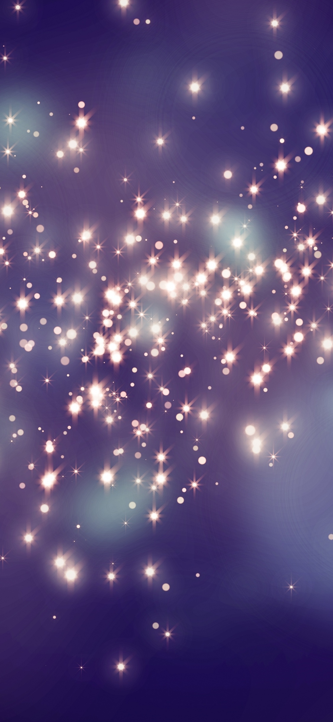 Étoiles Blanches et Bleues Dans le Ciel. Wallpaper in 1125x2436 Resolution