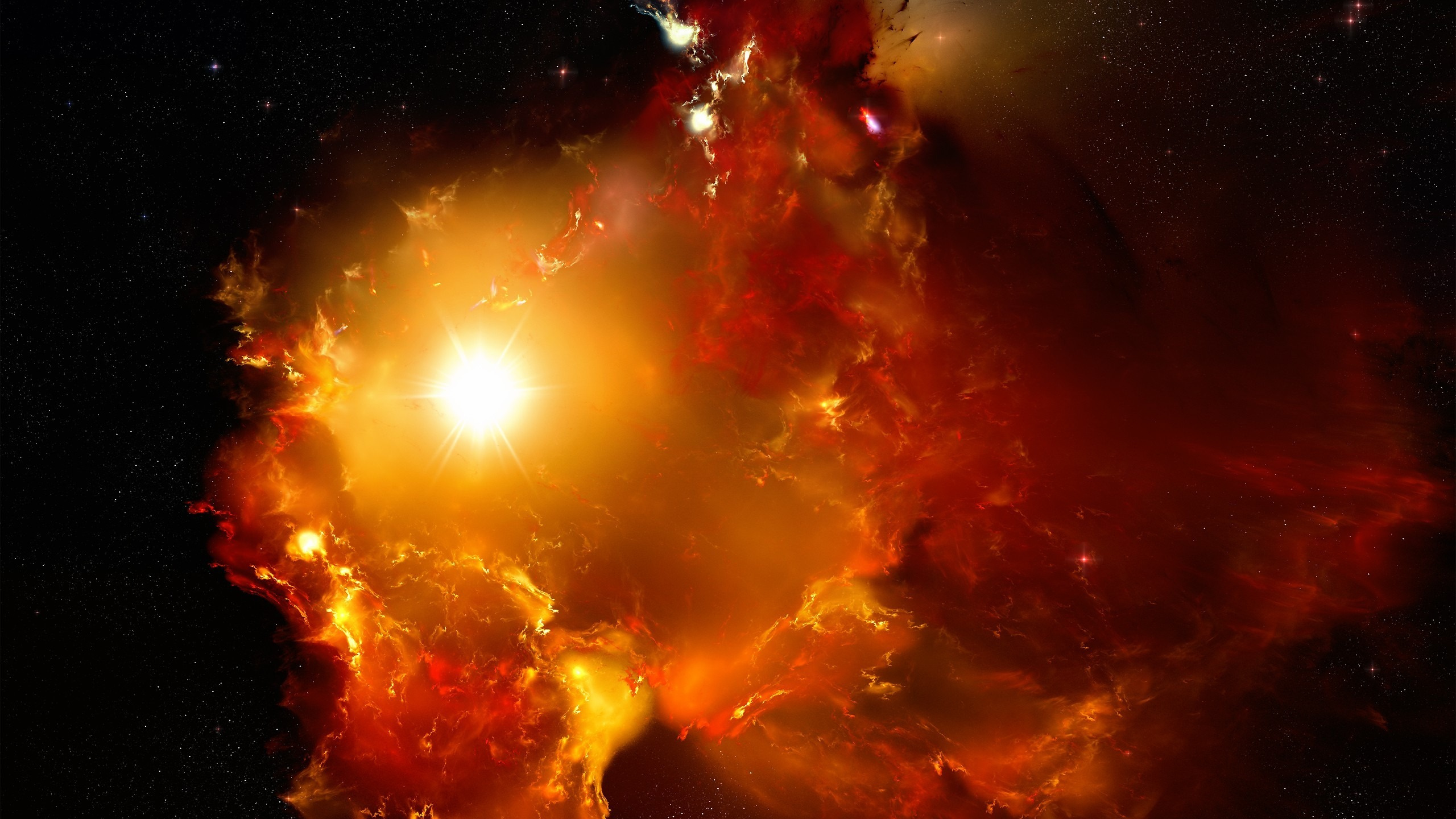 Feu au Sol Pendant la Nuit. Wallpaper in 2560x1440 Resolution