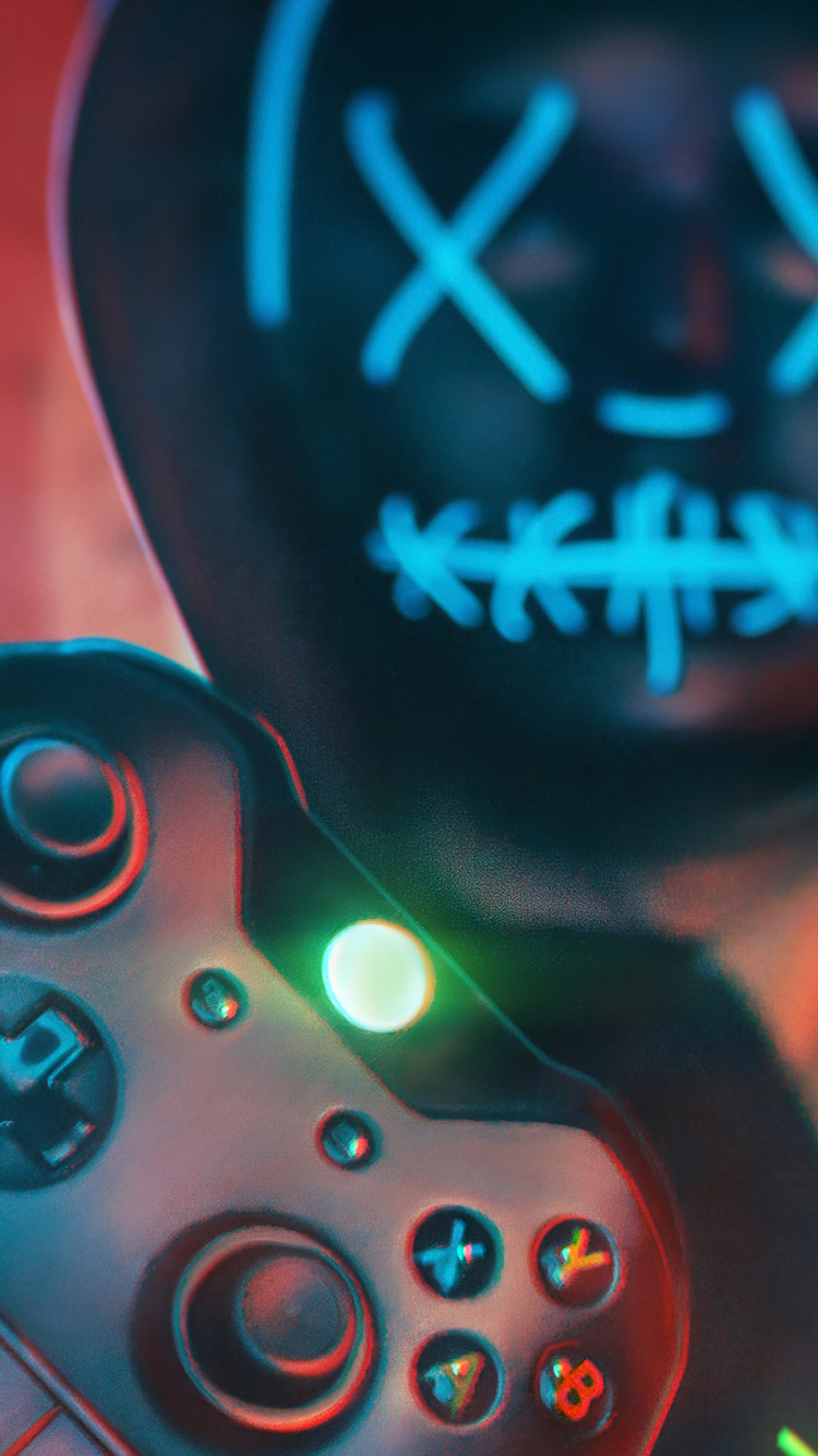 Gamer, Azure, Input Device, Purple, Joystick. Wallpaper in 750x1334 Resolution