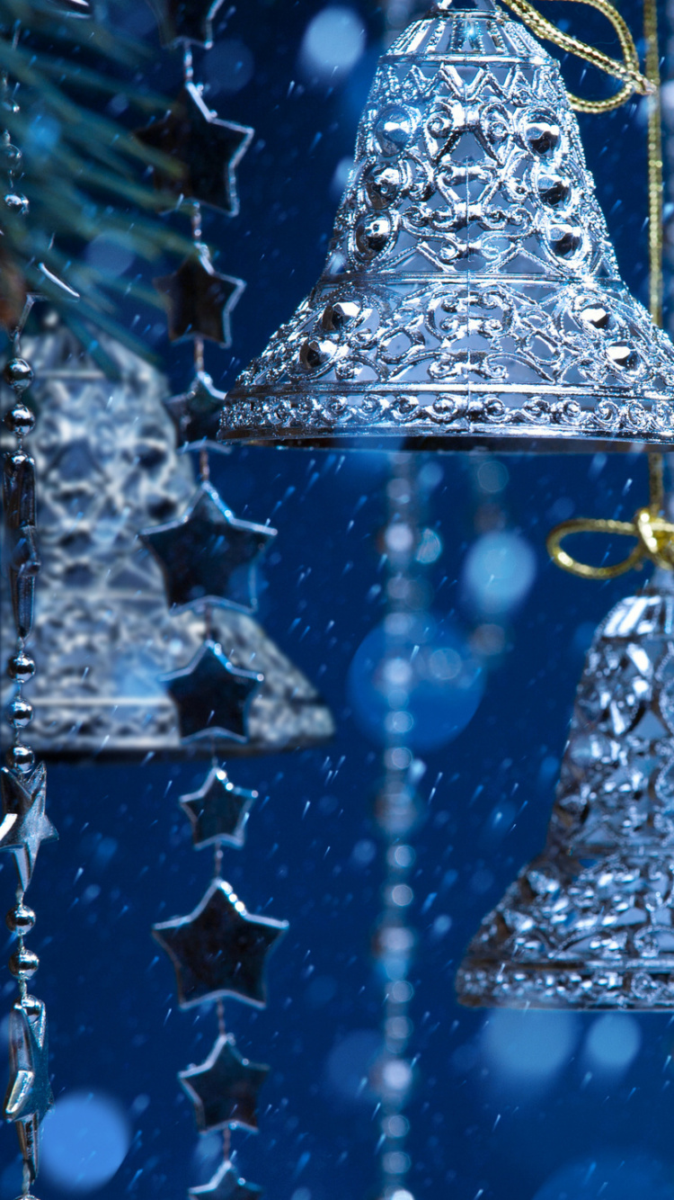 Weihnachten, Blau, Winter, Einfrieren, Schnee. Wallpaper in 750x1334 Resolution