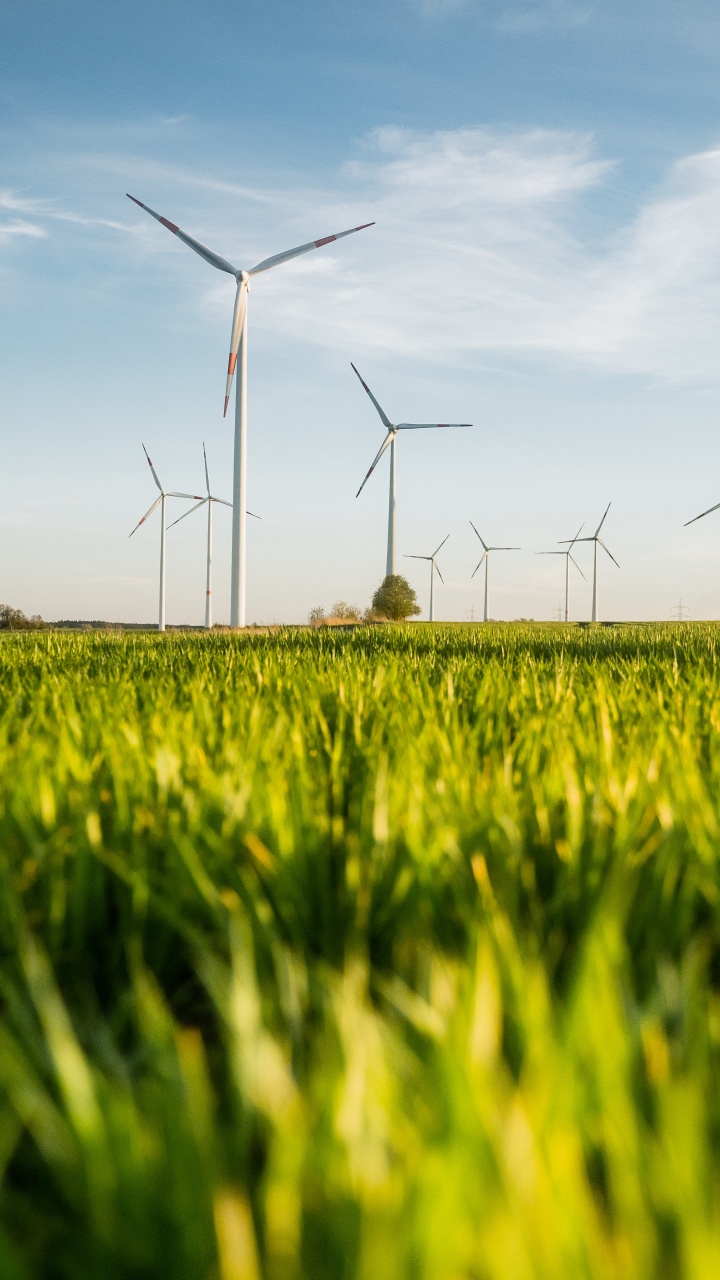 Grünland, Nachhaltigkeit, Business, Windmühle, Cloud. Wallpaper in 720x1280 Resolution