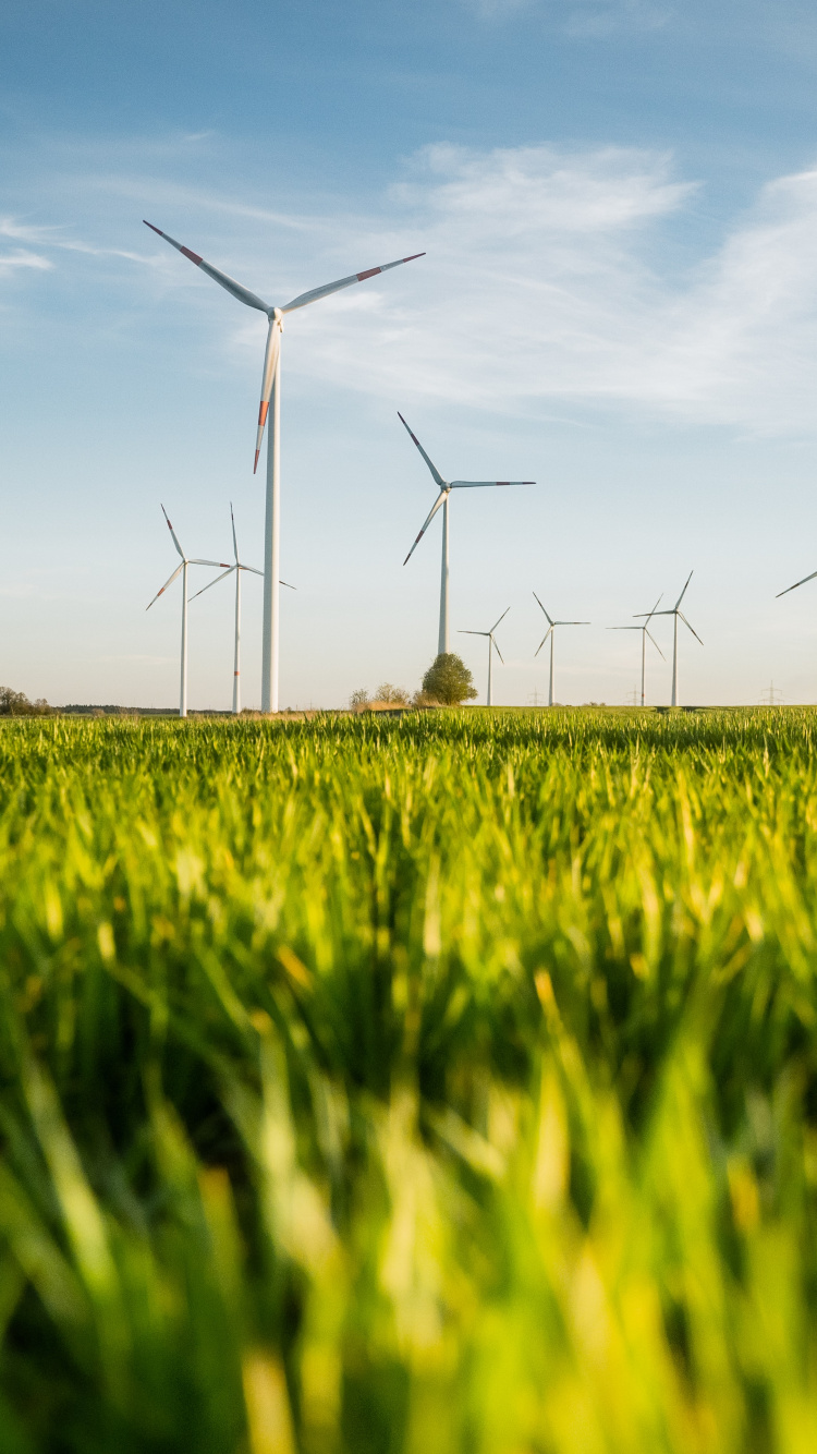 Grünland, Nachhaltigkeit, Business, Windmühle, Cloud. Wallpaper in 750x1334 Resolution