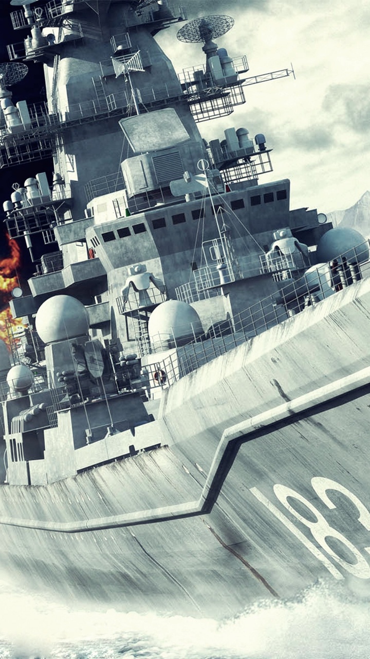 Battleship, Naval Ship, Warship, Battlecruiser, Destroyer. Wallpaper in 720x1280 Resolution