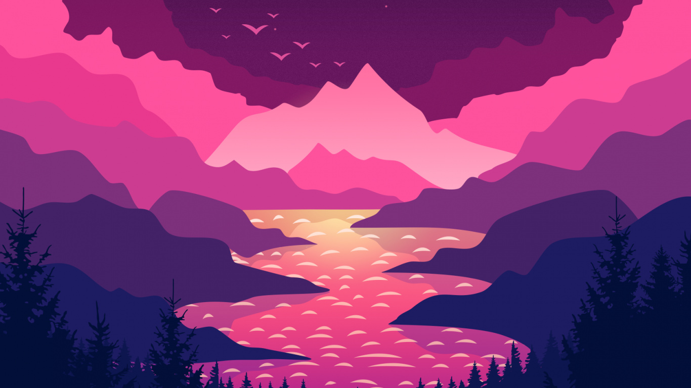 Ubiquiti Wifiman, Ambiente, Montaña, Ecorregión, Afterglow. Wallpaper in 1366x768 Resolution