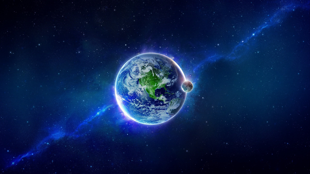 Blue and Green Planet Earth. Wallpaper in 1280x720 Resolution